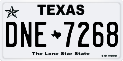 TX license plate DNE7268