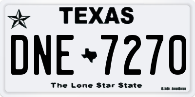 TX license plate DNE7270