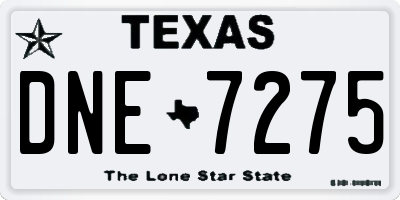 TX license plate DNE7275