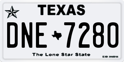 TX license plate DNE7280
