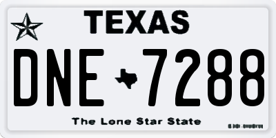 TX license plate DNE7288