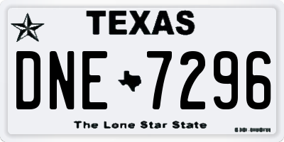 TX license plate DNE7296