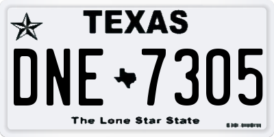 TX license plate DNE7305