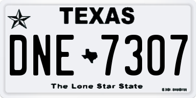 TX license plate DNE7307
