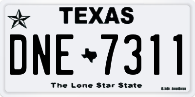TX license plate DNE7311