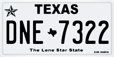 TX license plate DNE7322
