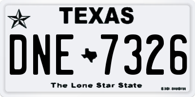 TX license plate DNE7326