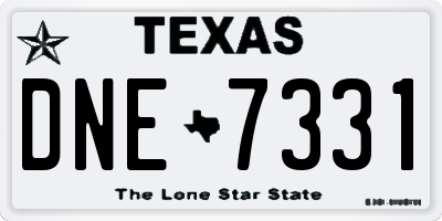 TX license plate DNE7331