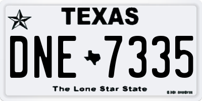 TX license plate DNE7335