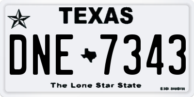 TX license plate DNE7343