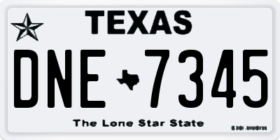 TX license plate DNE7345