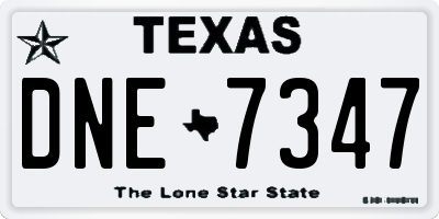 TX license plate DNE7347