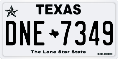 TX license plate DNE7349