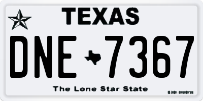 TX license plate DNE7367
