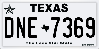 TX license plate DNE7369