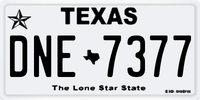 TX license plate DNE7377