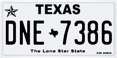 TX license plate DNE7386