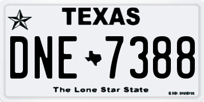 TX license plate DNE7388