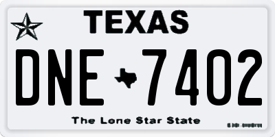 TX license plate DNE7402