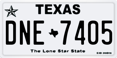 TX license plate DNE7405
