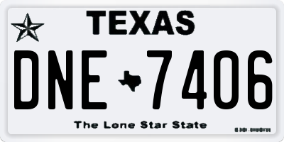 TX license plate DNE7406