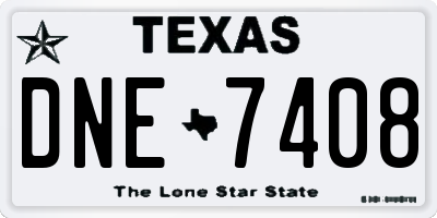 TX license plate DNE7408