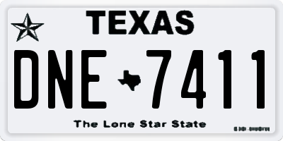 TX license plate DNE7411