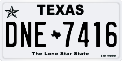 TX license plate DNE7416