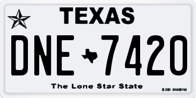 TX license plate DNE7420