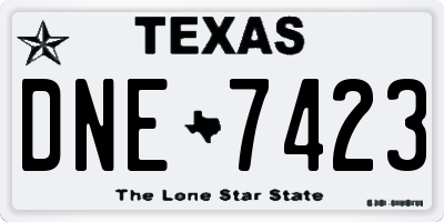 TX license plate DNE7423