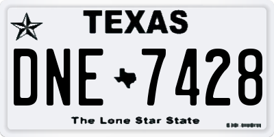 TX license plate DNE7428