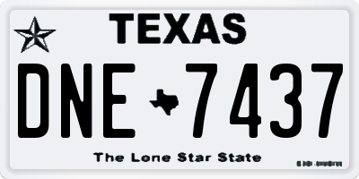 TX license plate DNE7437