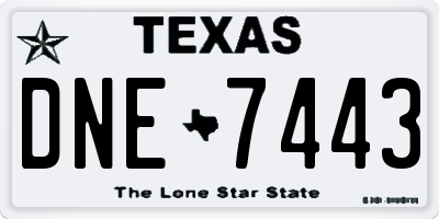 TX license plate DNE7443