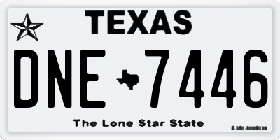 TX license plate DNE7446