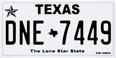 TX license plate DNE7449