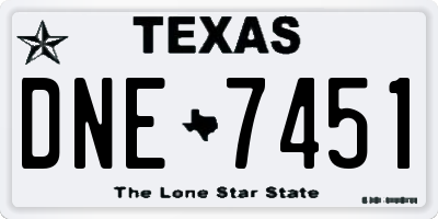 TX license plate DNE7451