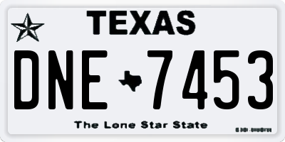 TX license plate DNE7453