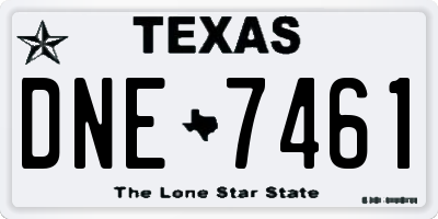 TX license plate DNE7461