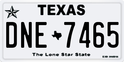 TX license plate DNE7465