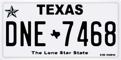 TX license plate DNE7468