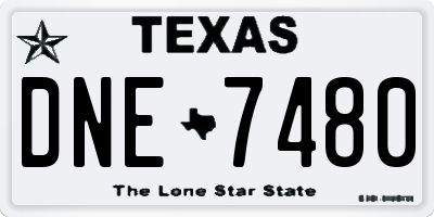 TX license plate DNE7480