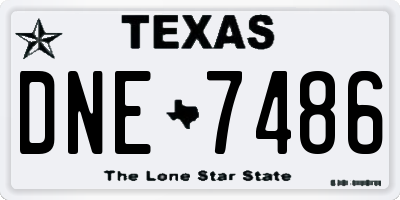 TX license plate DNE7486