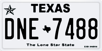TX license plate DNE7488