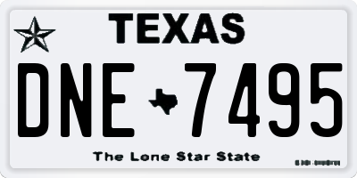 TX license plate DNE7495