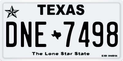 TX license plate DNE7498