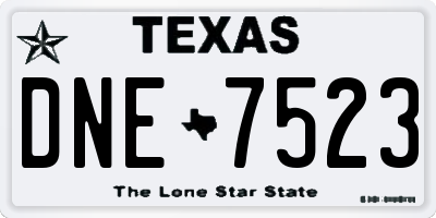 TX license plate DNE7523