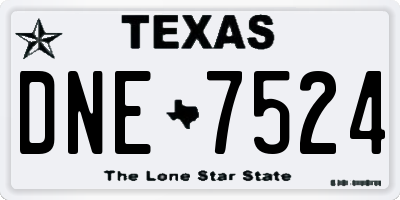 TX license plate DNE7524