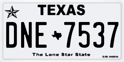 TX license plate DNE7537