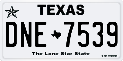 TX license plate DNE7539
