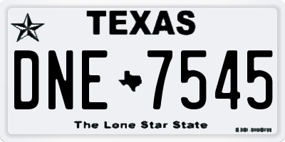 TX license plate DNE7545